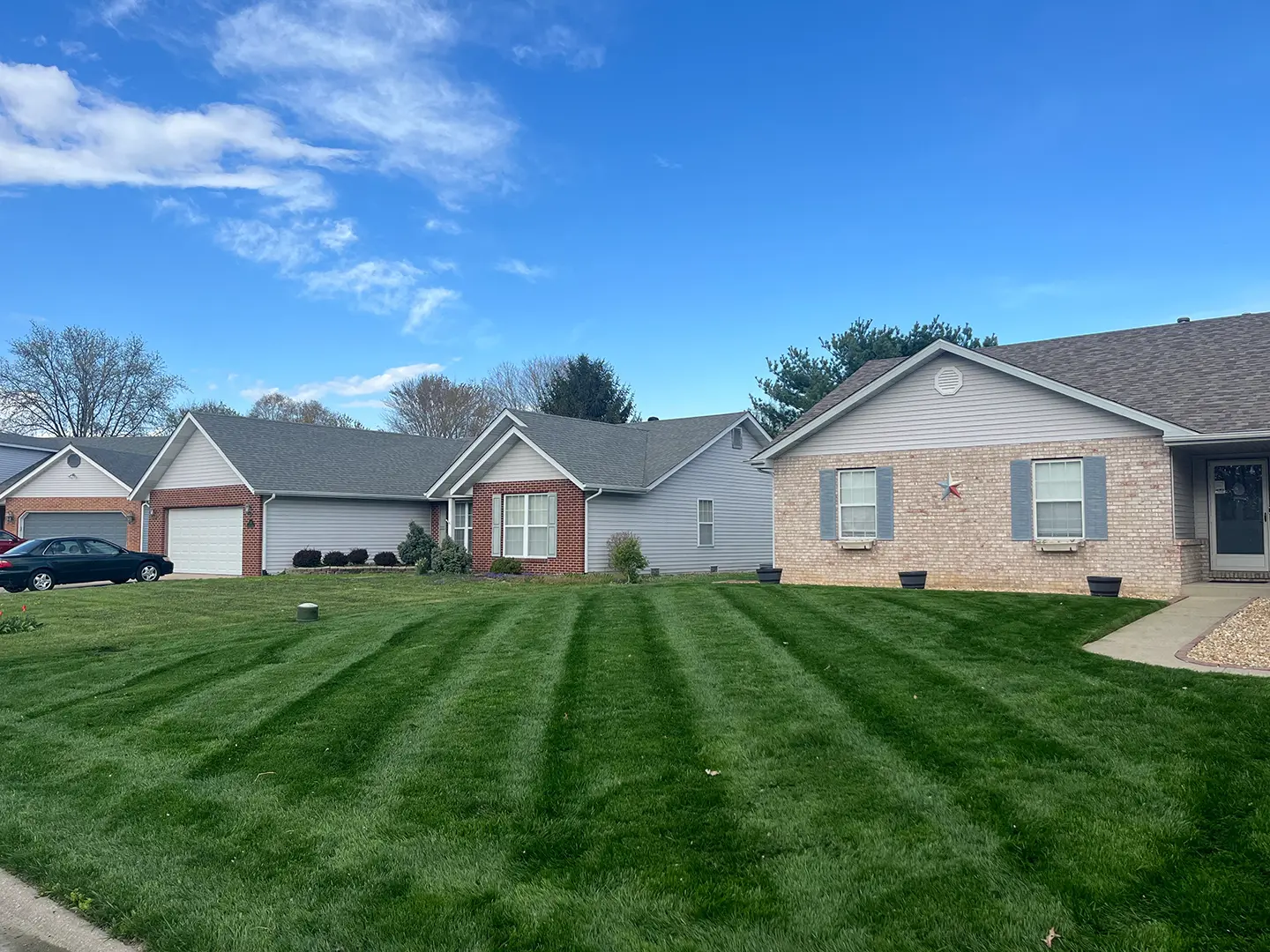 Lawn edging around driveway in Belleville IL